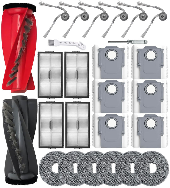 Zubehör Ersatzteile für Roborock Saros 10R / Qrevo CurvX Saugroboter, 1 Dual-Rollbürste 4 Filter 6 S