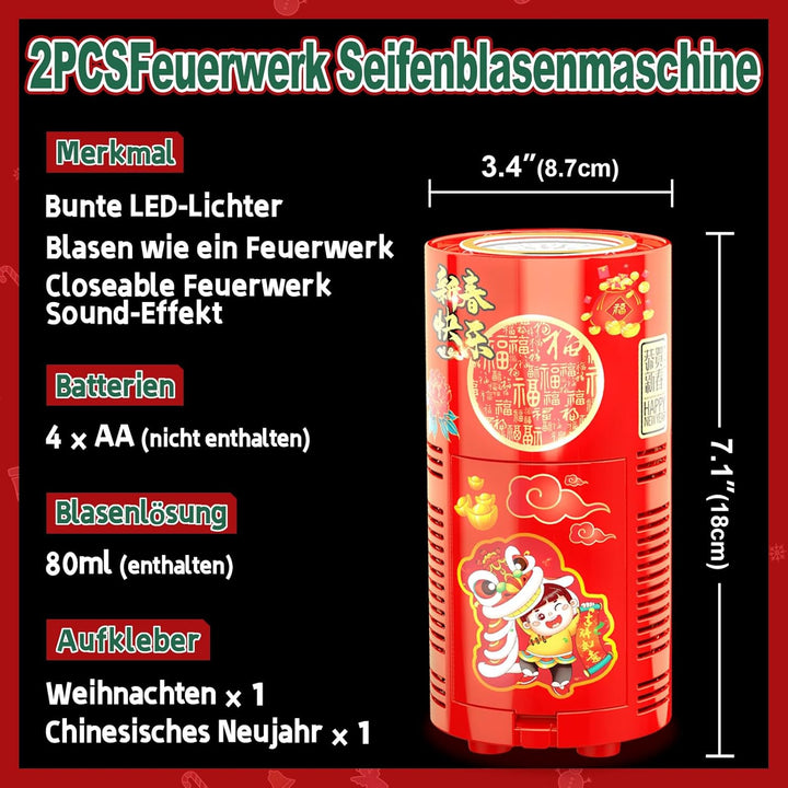 Feuerwerks-Seifenblasenmaschine (2 PCS 13 Löcher), Automatischer Feuerwerks-Seifenblasenhersteller m