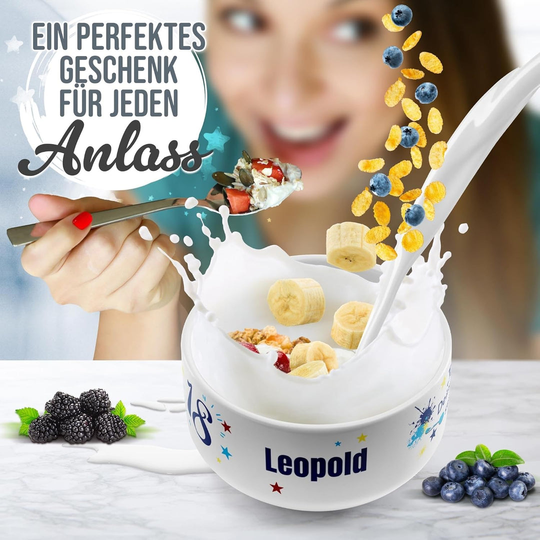 PR Print Royal Geburtstags-Müslischale mit Name selbst gestalten - Suppe selber auslöffeln - Witzige