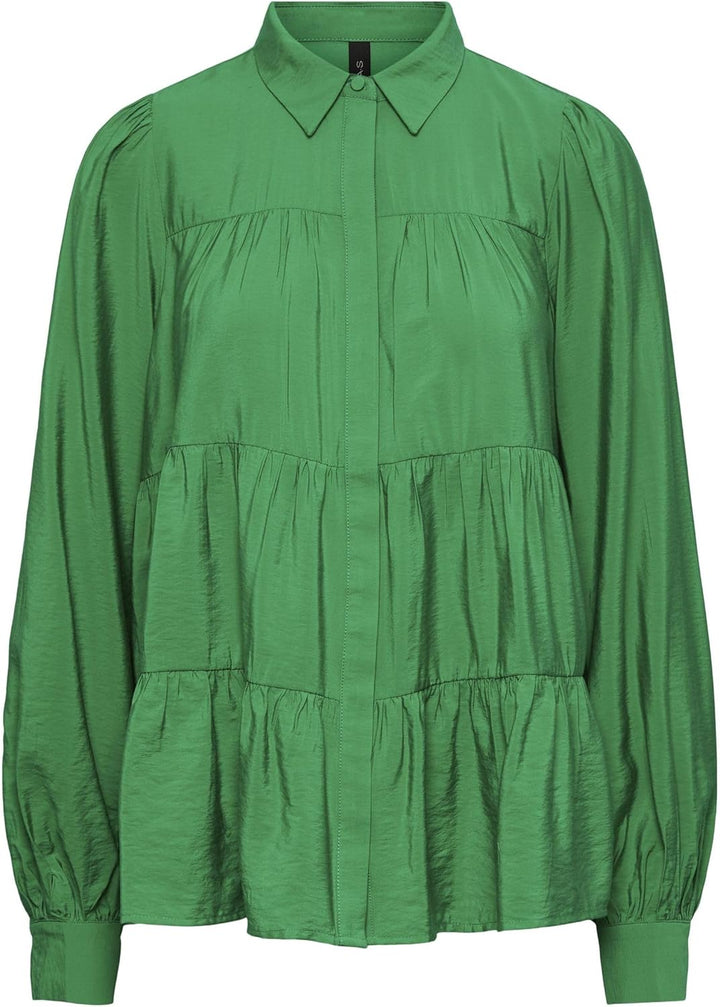 YAS Damen Yaspala S. Noos L S Shirts, Fern Green, XS EU