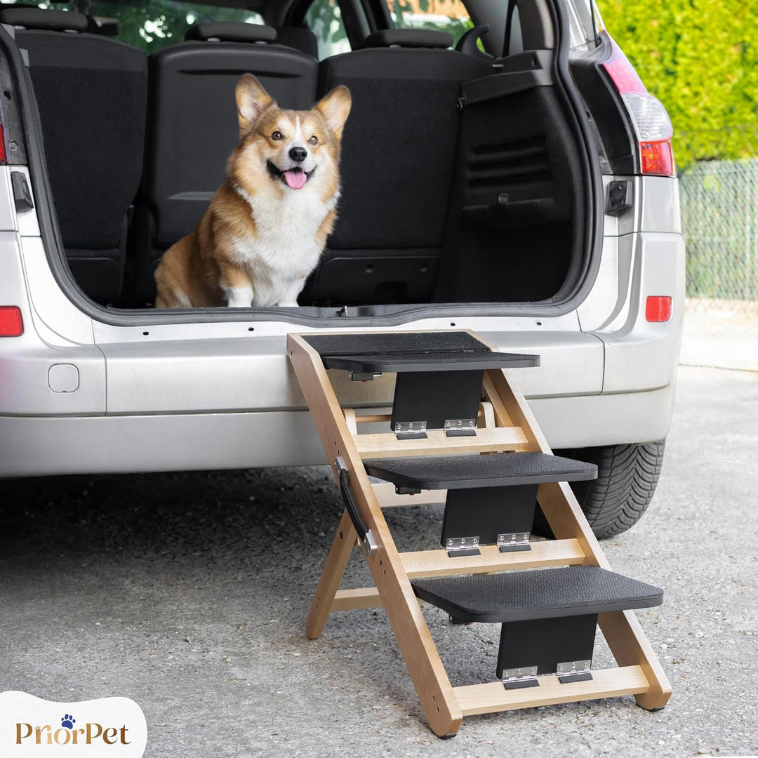 Hundetreppe für Bett & Sofa 2-in-1 Rampe - Höhenverstellbar bis 18-50 cm - für Kleine Hunde - leicht