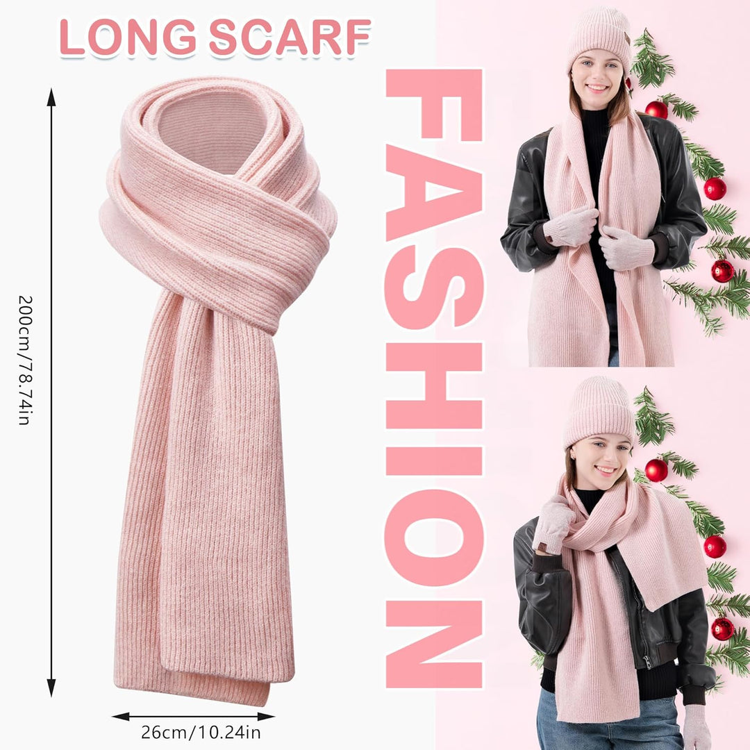 ZASFOU Damen Winter Mütze Schal Touchscreen Handschuhe Set Thermo Beanie Wintermütze Strickmütze Sch