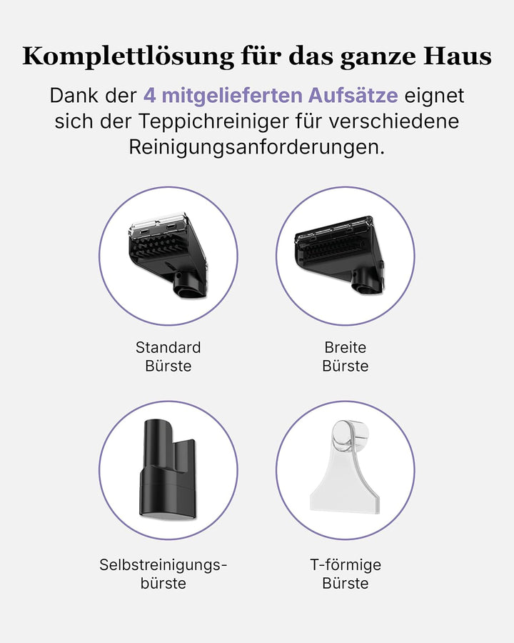 Motionflow Teppichreiniger Waschsauger mit Heizfunktion - 1200W Polsterreiniger Gerät für Teppiche,