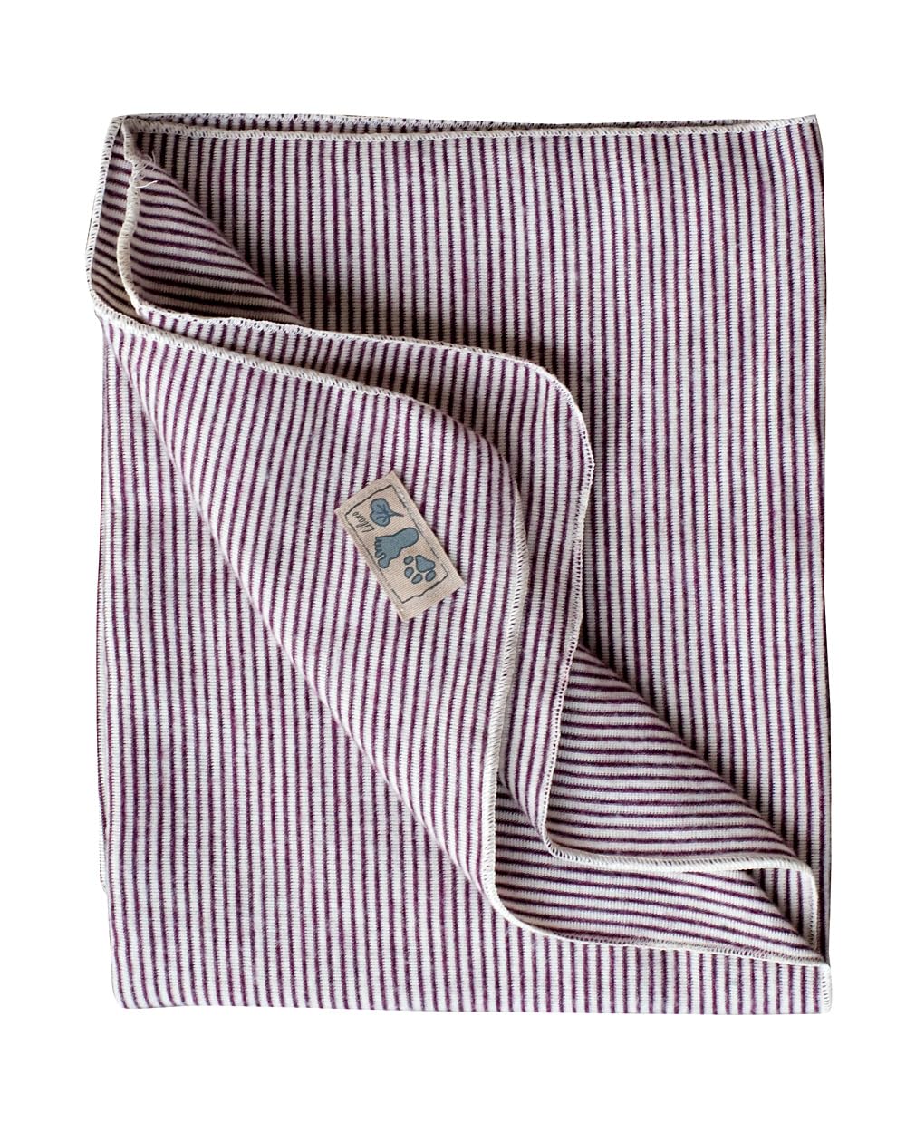 Lilano, Leichte Merino/Seide Ringel Babydecke, 70% Wolle (KBA), 30% Seide, 210Gr./m² (Beere Geringel