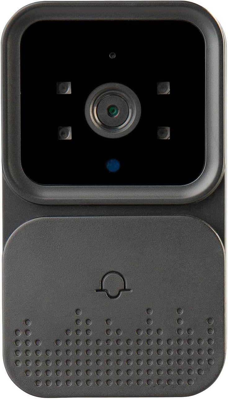 Somikon Funkklingel mit Kamera: Kabellose Plug-&-Play-Video-Funkklingel mit Monitor, IR-LEDs, schwar