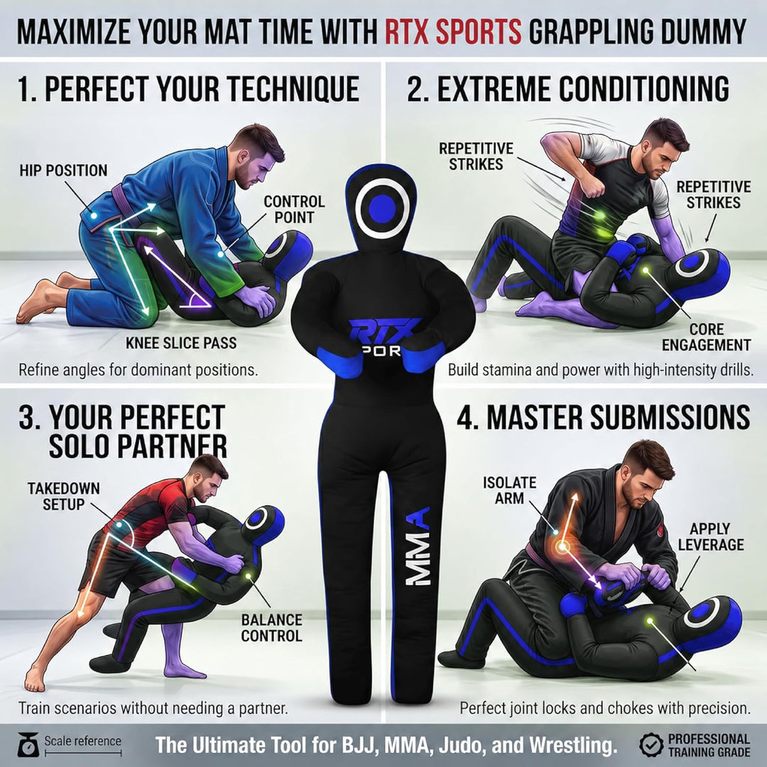 MMA Judo Grappling Dummy – Boxsack für Brazilian BJJ Jiu Jitsu Standposition Wrestling BJJ Dummy für