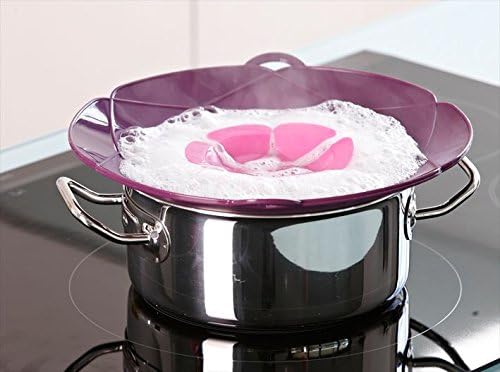 Kochblume L Ø14-24cm | Silikon Überkochschutz | Spritzschutz | Universaldeckel | Premium-Silikon | H