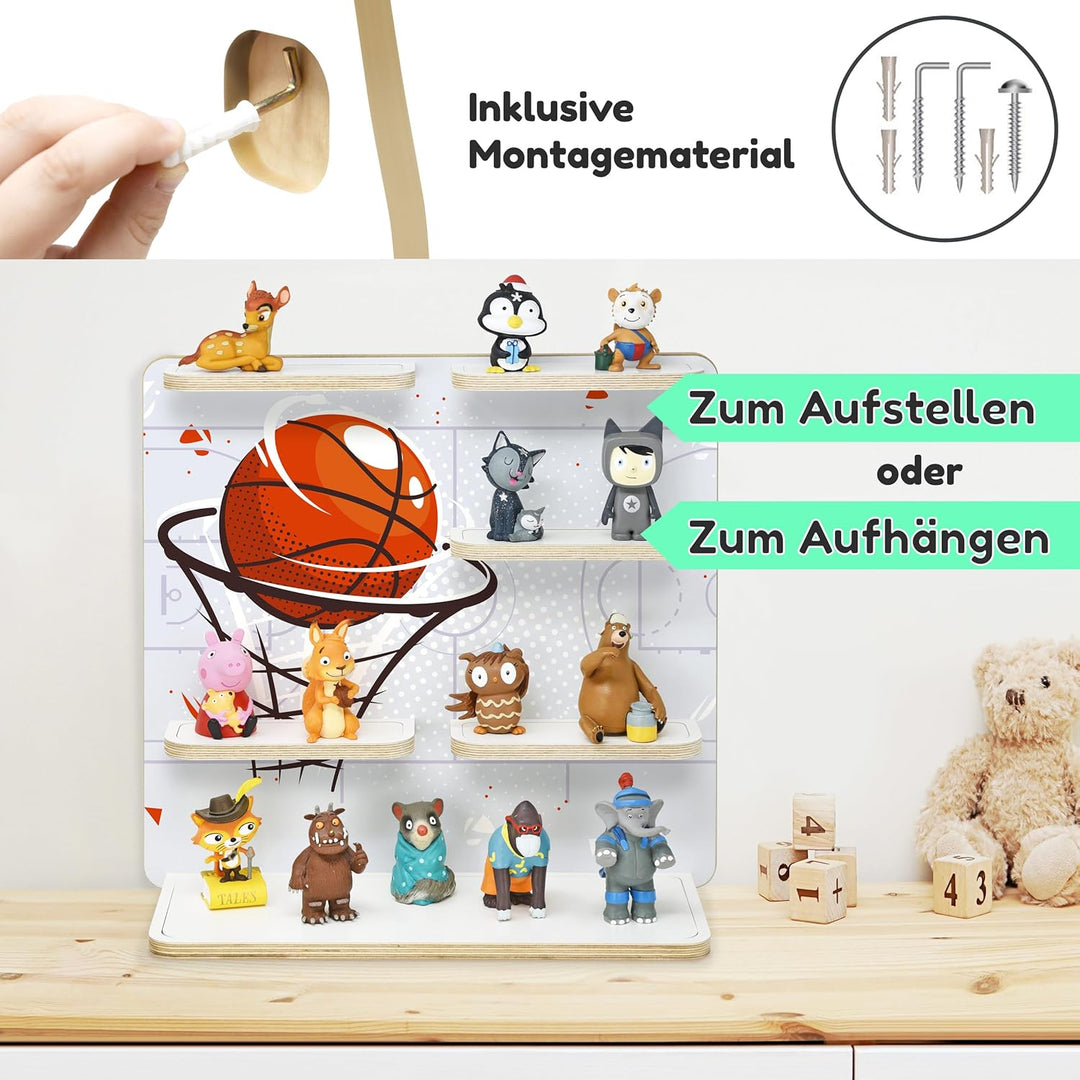 stadtecken Holzregal für Musikbox – Passend für Toniebox & ca. 35 Tonies | Perfekte Aufbewahrung für