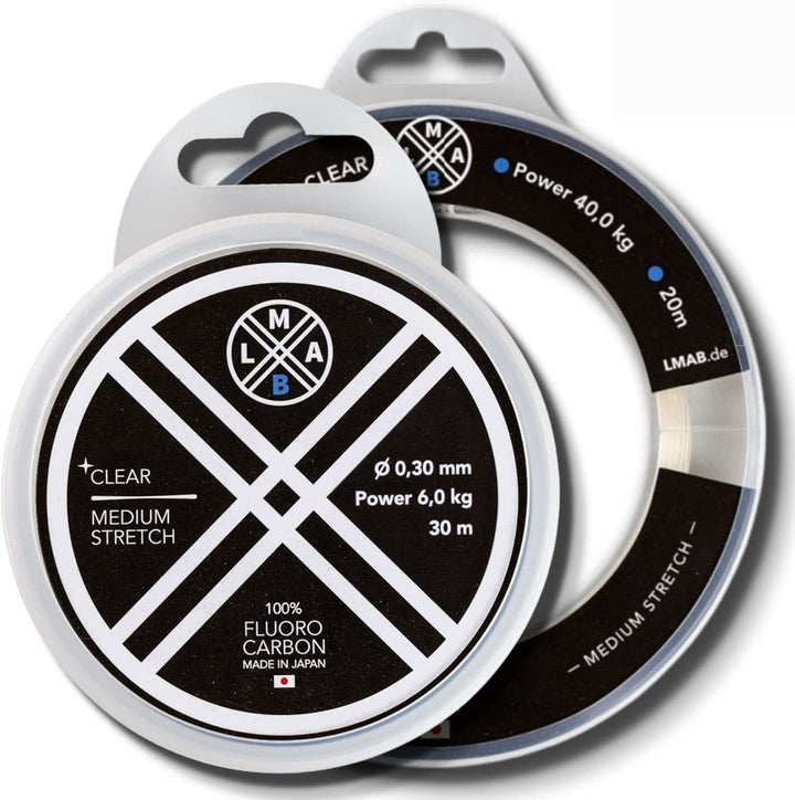 Fluorocarbon Vorfach LMAB 100 Pro Made in Japan, Vorfach-Schnur, Angel-Schnur für Hecht, Zander & Ba