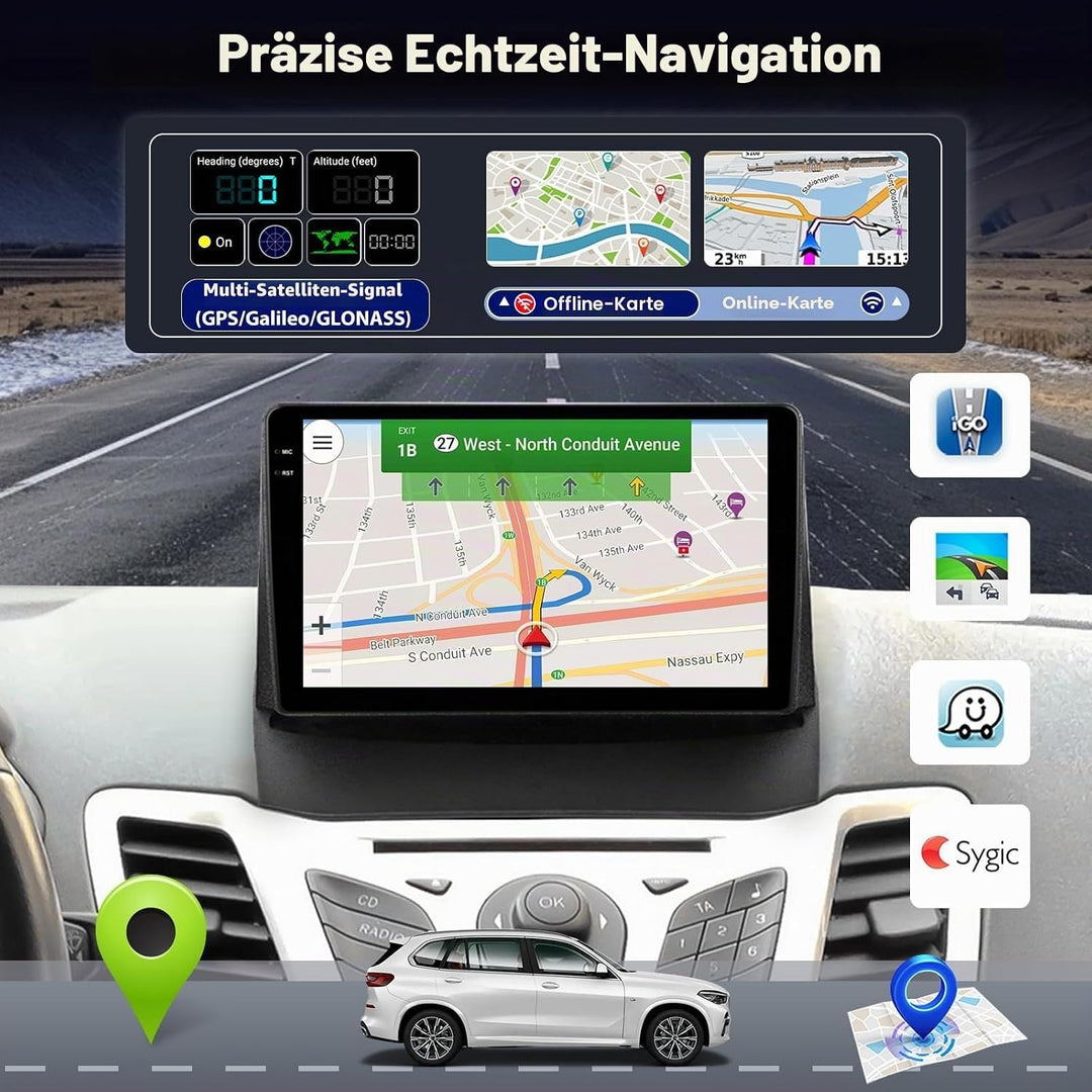 [4+64G] Android Radio für Ford Fiesta 2009-2017: 9 Zoll Incell HD Touchscreen Fiesta Autoradio mit D