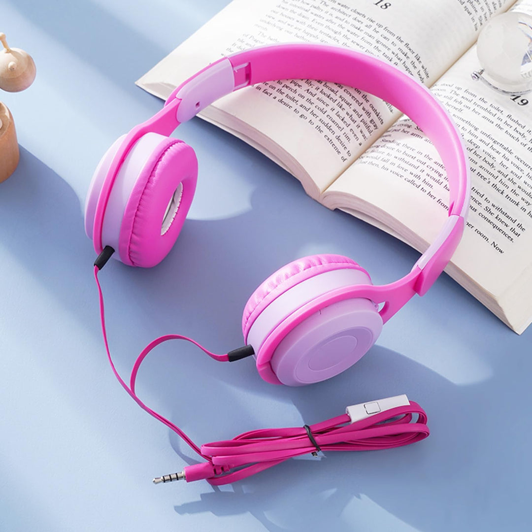 Kinder Kopfhörer mit Kabel Over Ear Kinderkopfhörer Wired Earphones Headphones für Kinder über Ohr v