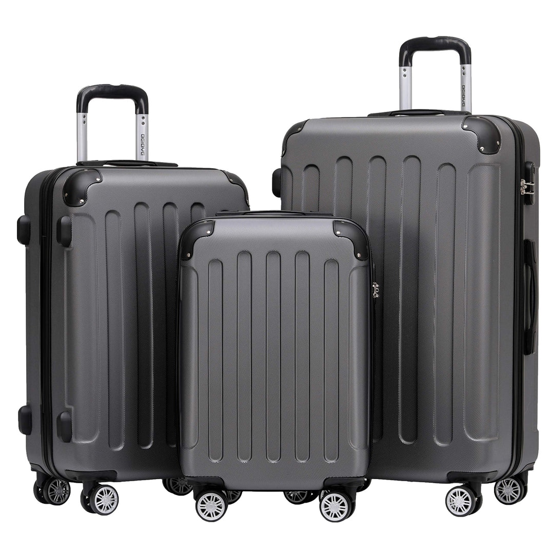 BEIBYE- Hartschalenkoffer Koffer Trolley Rollkoffer Reisekoffer Zahlenschloss 4 Zwilings-Rollen (Dar