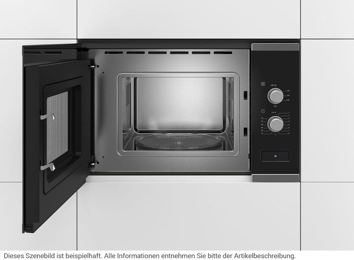 Bosch BFL520MS0 Einbau-Mikrowelle, Kombigerät, 20 l, 800 W, Schwarz, Edelstahl