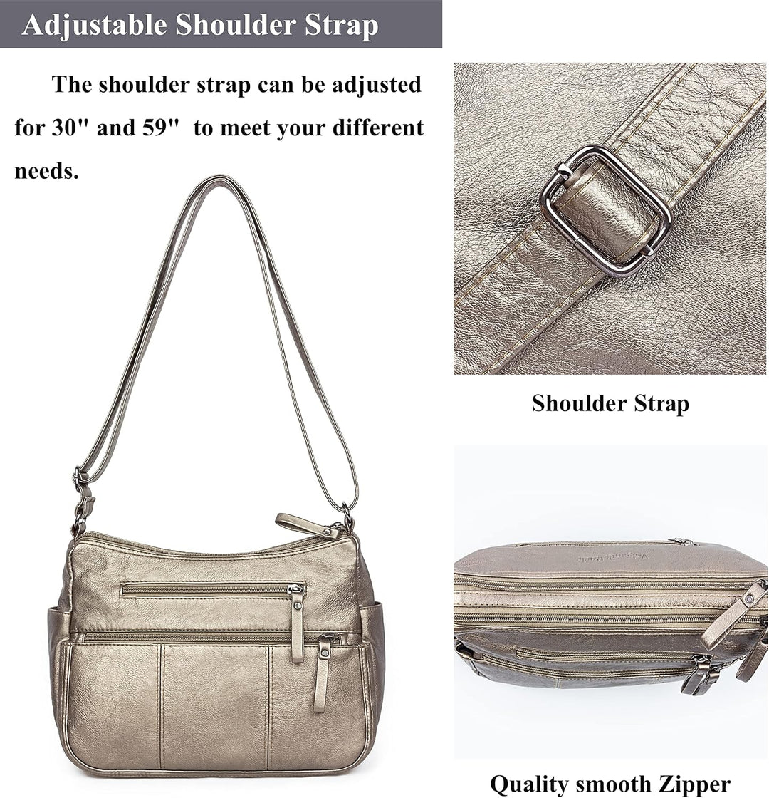 VOLGANIK ROCK Geldbörsen für Damen, weiches PU-Leder, Schultertasche, Damen, Crossbody-Geldbörse, Ta
