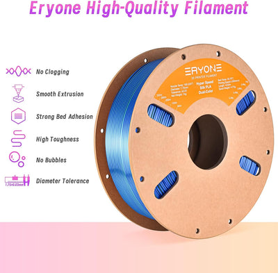 ERYONE Hochgeschwindigkeits-Filament aus Seide, zweifarbig, 1,75 mm +/- 0,03 mm, 3D-Druck, PLA Pro-F