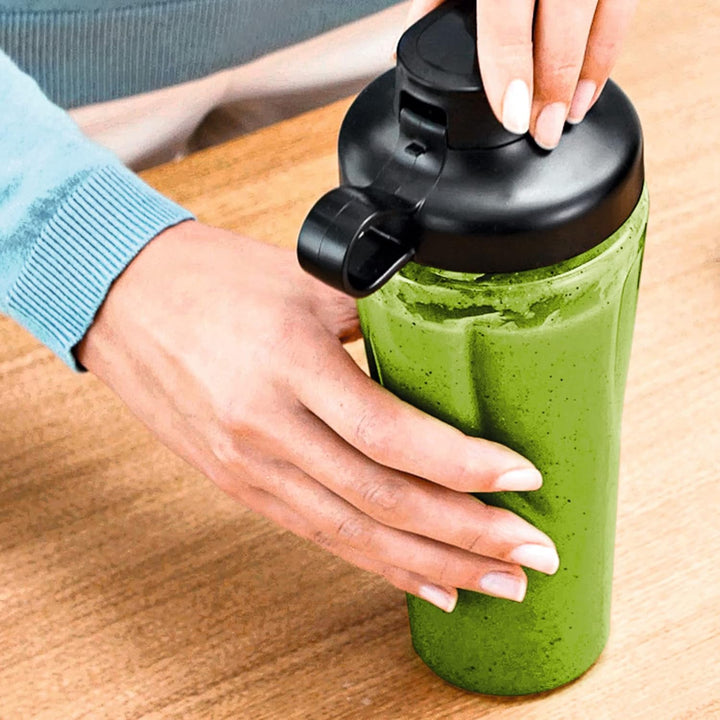 Bosch ToGo-Flasche MMZBT01B, Smoothie-ToGo-Flasche 0,6 L, bruchsicher, robust, Trinkflasche mit Deck