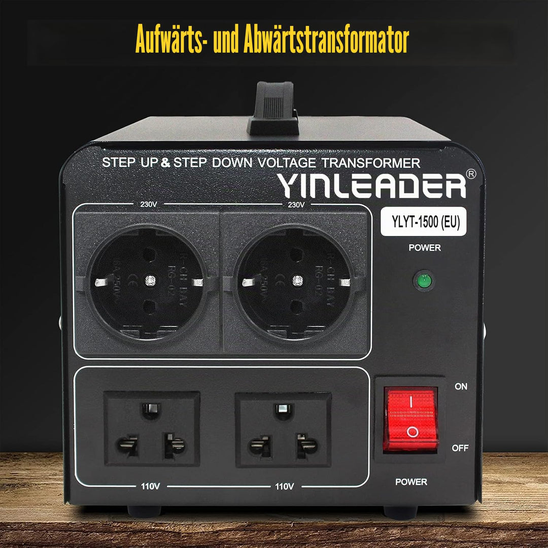 Yinleader 1500W 230V bis 110V USA Spannungswandler Ringkern-Transformator 1500 Watt - In: 110V oder