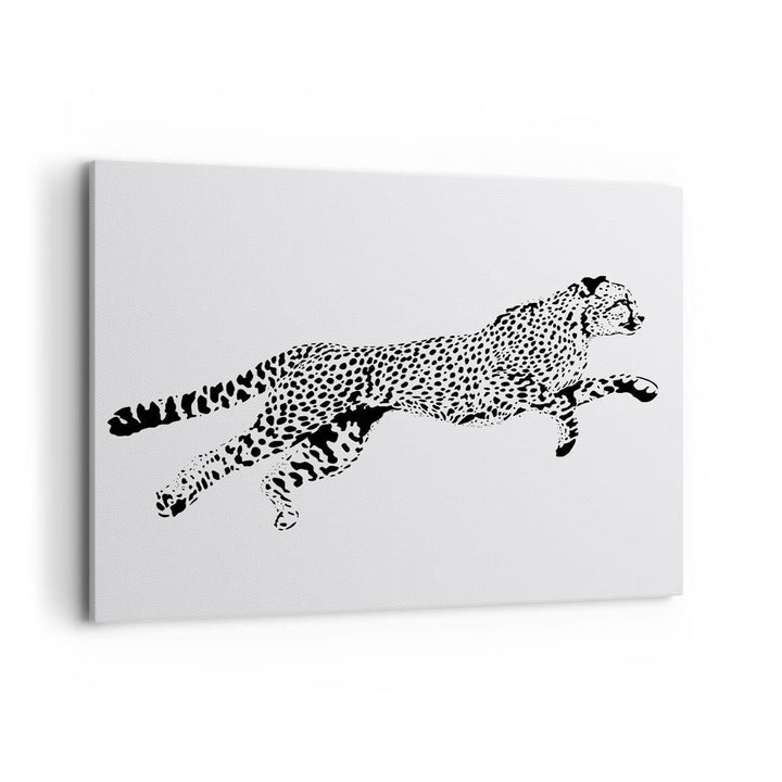 Bilder auf Leinwand 100x70cm Leinwandbild mit Rahmen Gepard Tier Dots Gross Wanddeko Bild Schlafzimm