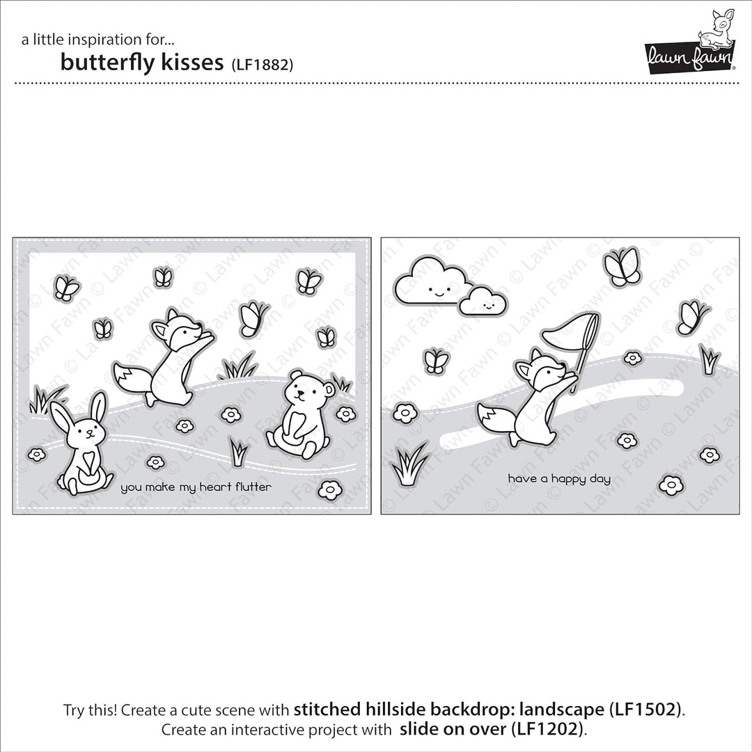 Lawn Fawn, Clear Stamp, Butterfly Kisses
