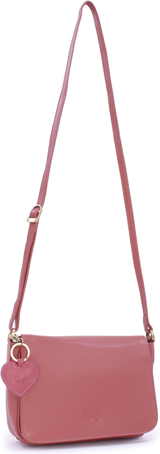 Gigi - Damen Leder Umhängetasche - Crossbody Bag/Handtasche Klein - Verstellbarer Schultergurt - mit