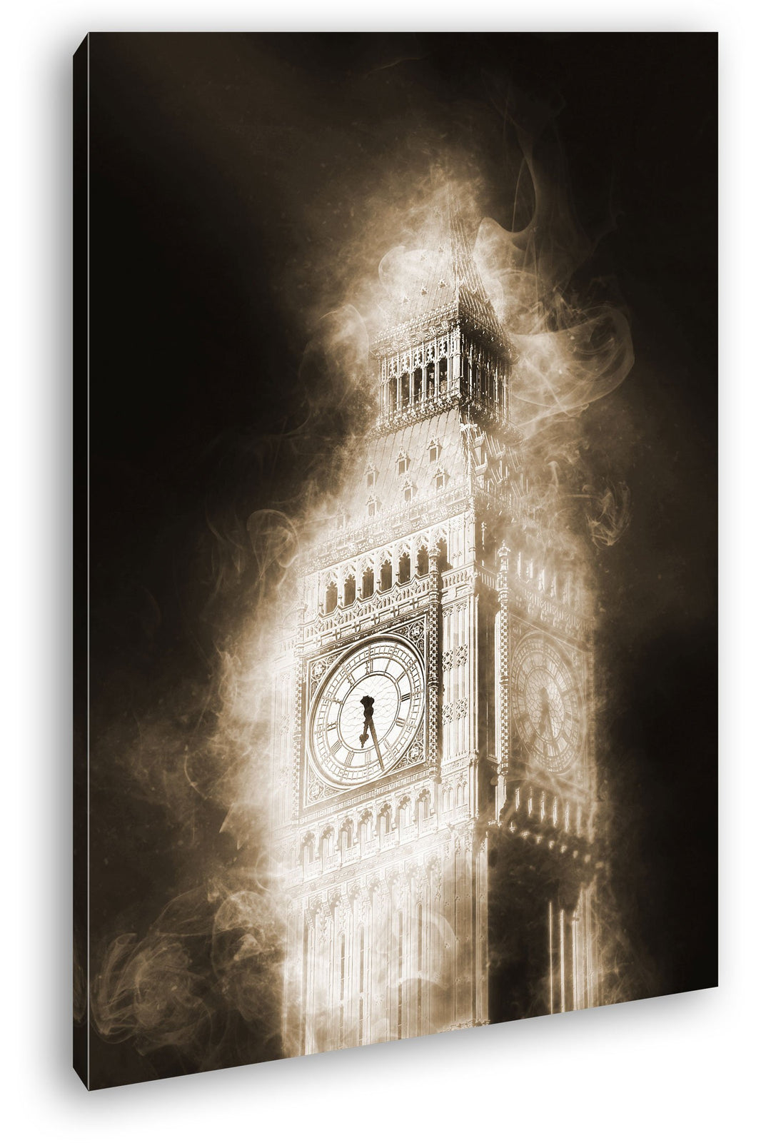 deyoli künstlerischer Big Bang in London Format: 80x60 Effekt: Sepia als Leinwand, Motiv fertig gera