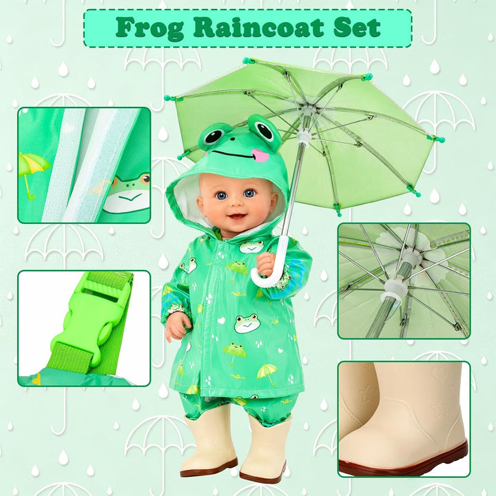 Miunana Kleidung + Stiefel + Regenschirm für 14&