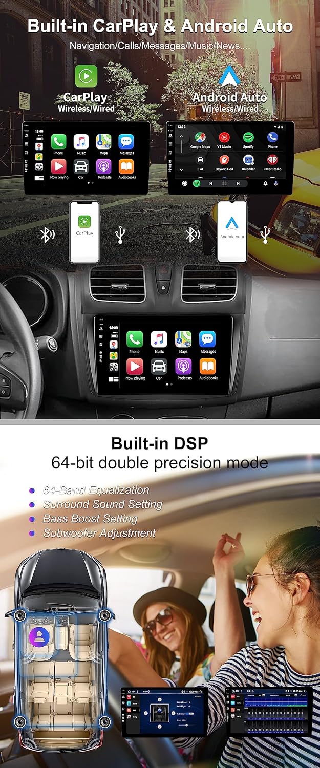 Android 14 IPS Autoradio Passt für Renault Logan 2/Sandero 2 /Symbol (2014-2019) - Eingebaut Carplay