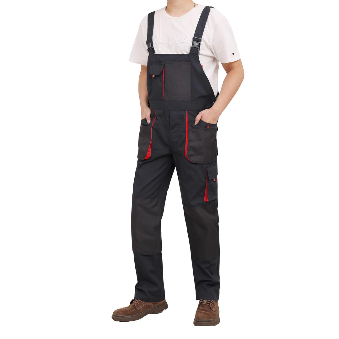 WORK IDEA Herren-Arbeitslatzhose mit Oxford-Knietaschen; strapazierfähige Leinwand Schwarz S, Schwar