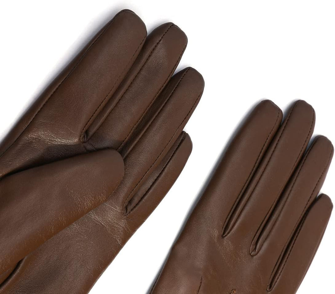 Harssidanzar Damen Lederhandschuhe Winter Warmes Kaschmirfutter Touchscreen Vintage Finished GL017EU