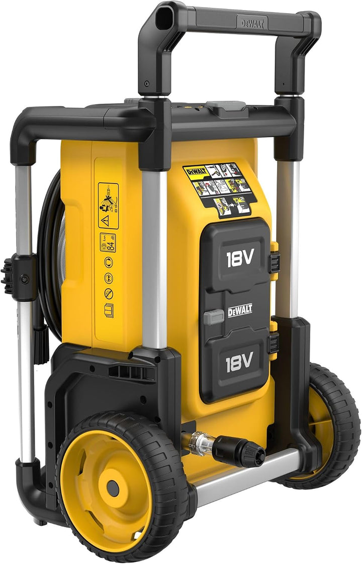 DEWALT 2X 18 Volt Akku-Hochdruckreiniger (bürstenloser Motor, Ansaugfunktion, 3 Druckeinstellungen,
