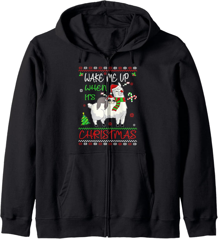 Hässlicher Weihnachtspullover - Xmas Faultier Kapuzenjacke