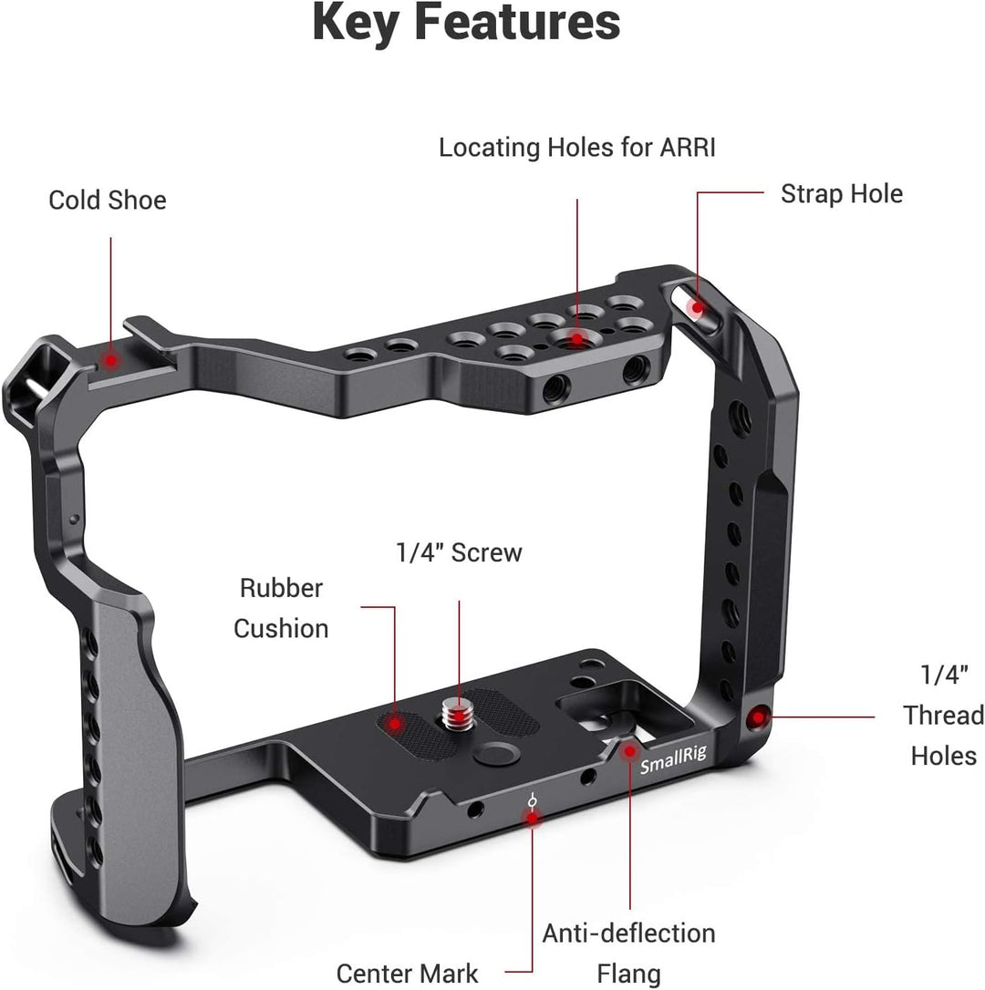 SMALLRIG GH5 Cage Käfig für Panasonic GH5 / GH5S / GH5 II mit Eingebaut NATO Rail und Cold Shoe - CC