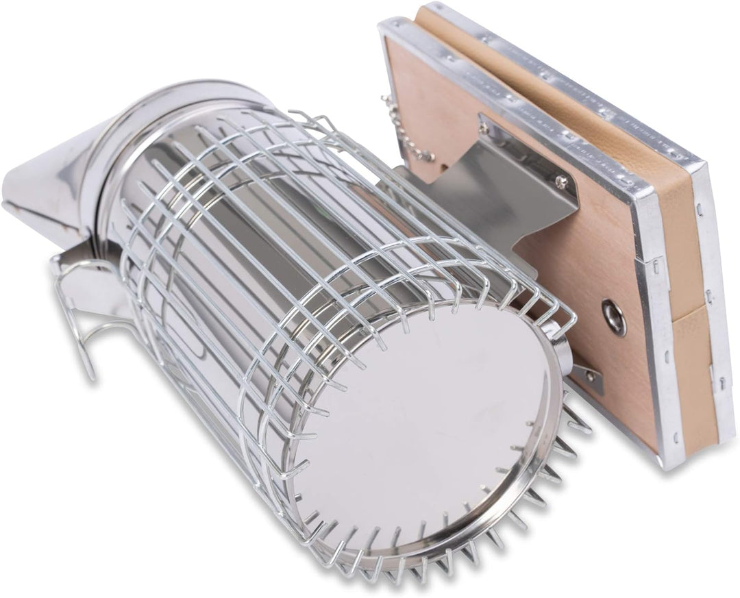 Imkado Imker Einsteiger Set Standard - Premium Edelstahl-Smoker, Bienenbesen, Stockmeissel - Einstei