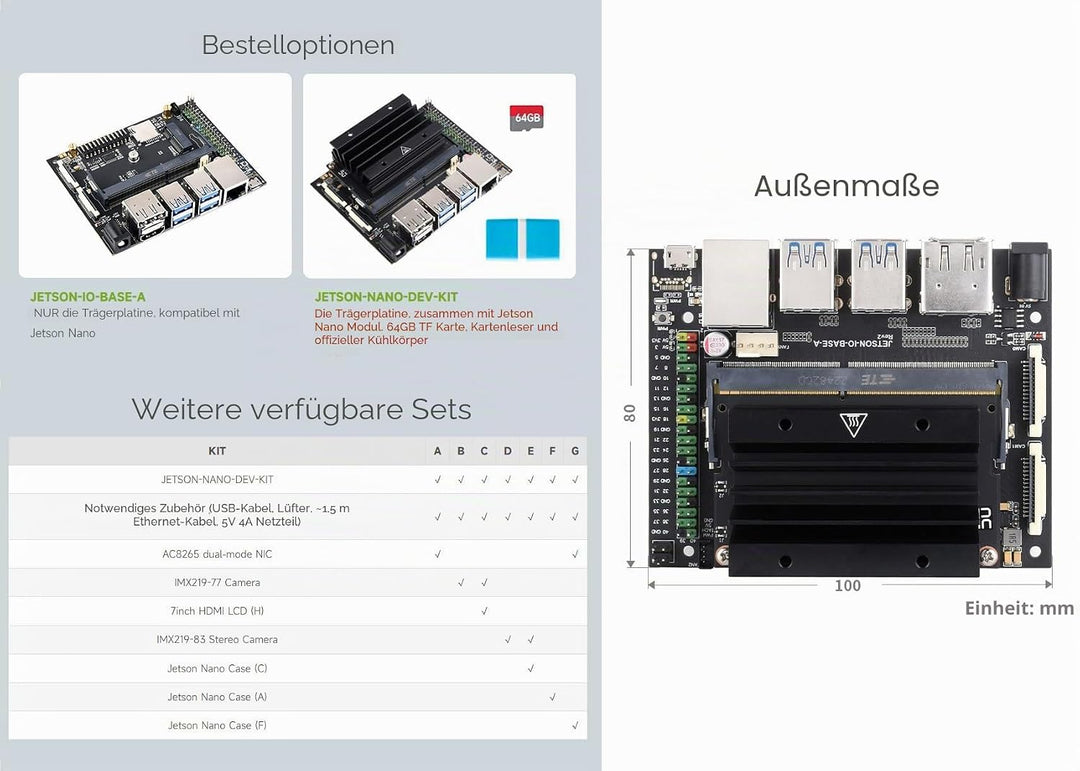 Waveshare Jetson Nano 4GB Development/Expansion Kit Alternative Solution of B01 Kit Come with Carrie