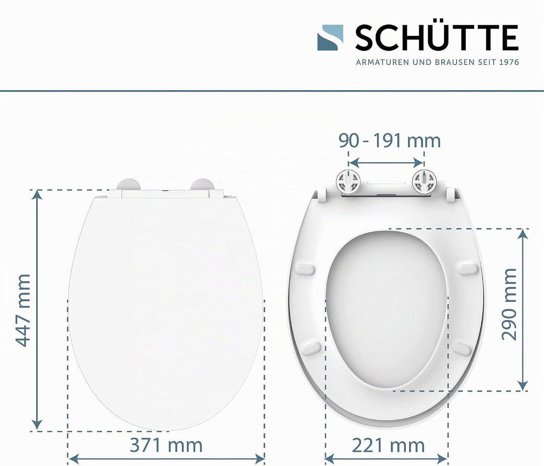 SCHÜTTE WC-Sitz mit Absenkautomatik und LED Nachtlicht | Leuchtender Klodeckel Schnellverschluss | W