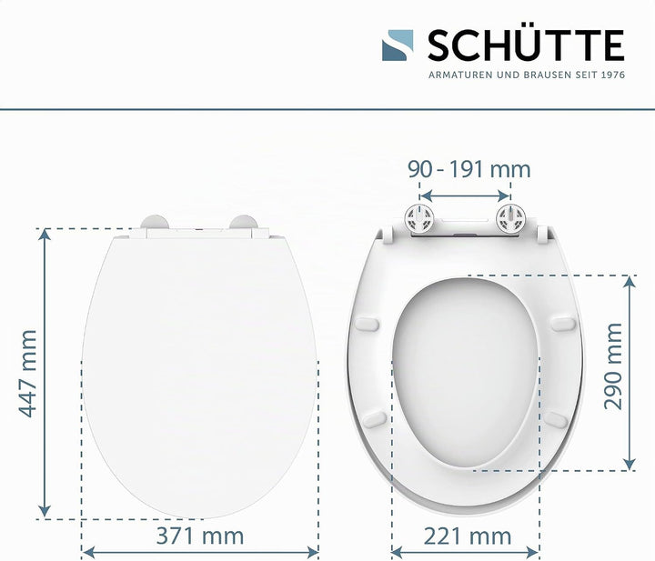 SCHÜTTE WC-Sitz mit Absenkautomatik und LED Nachtlicht | Leuchtender Klodeckel Schnellverschluss | W