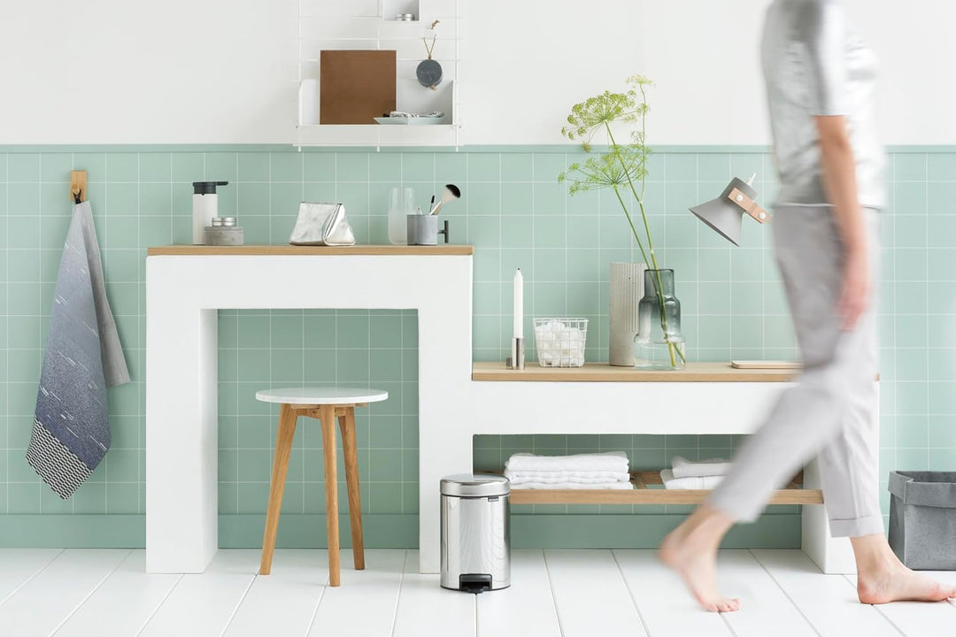 Brabantia 113147 GG172 Treteimer mit Inneneimer aus Kunststoff, stahl, Brilliant Steel, 3,Liter 3 Li