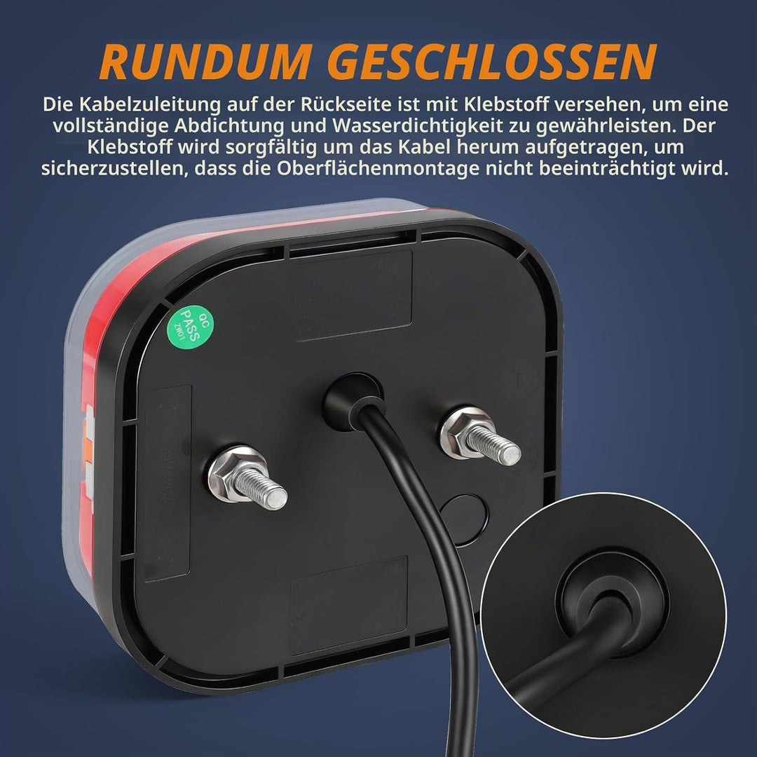 Yuanjoy 2Pcs Wasserdicht Rückleuchten Anhänger LED Neon LKW Rücklichter mit E-Prüfzeichen 12v 24volt