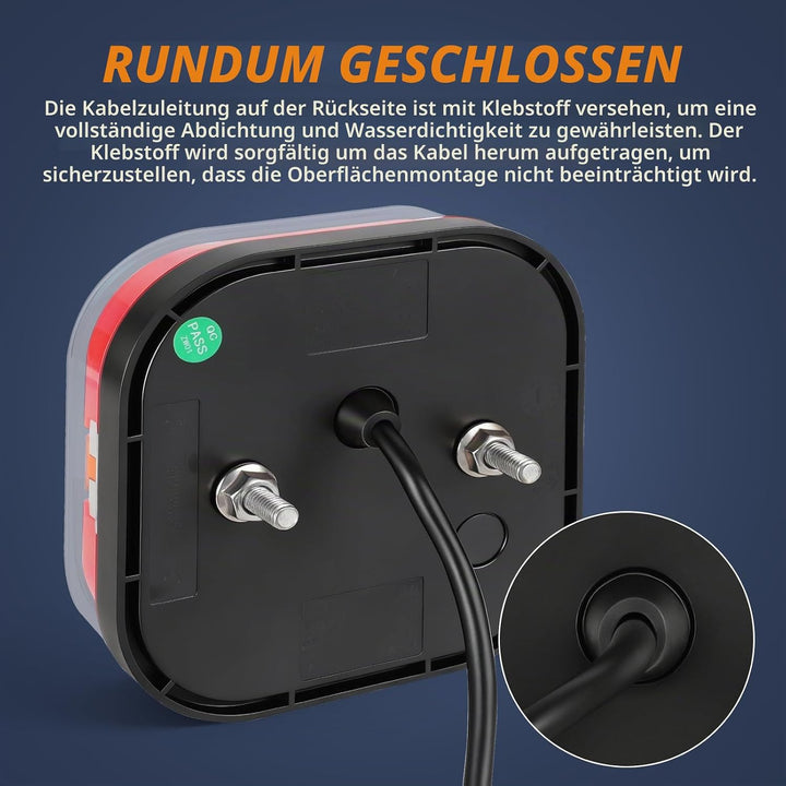 Yuanjoy 2Pcs Wasserdicht Rückleuchten Anhänger LED Neon LKW Rücklichter mit E-Prüfzeichen 12v 24volt