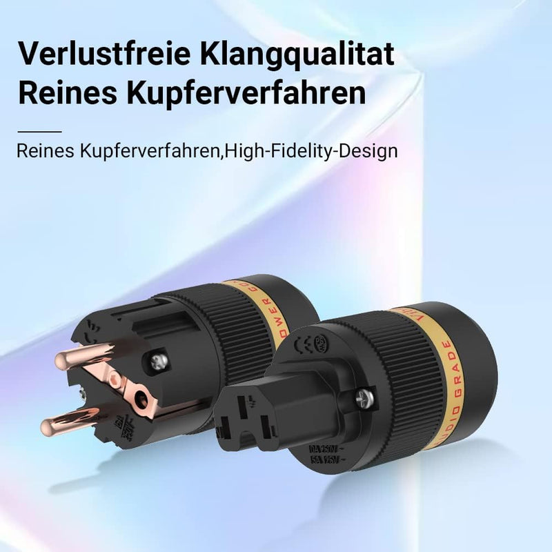 Tertullus 1 Paar Voll Reinem Kupfer High-End HiFi SCHUKO Schukostecker Schuko Stecker Netzanschluss