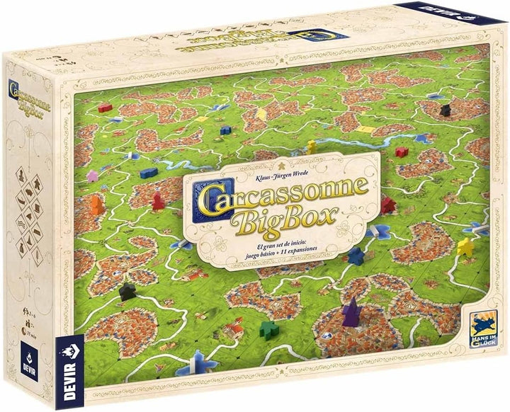 Devir BGCARPLUS3 Carcasonne Plus Basic Kit + 11 Erweiterungen Empfohlenes Alter ab 7 Jahren | Spanis