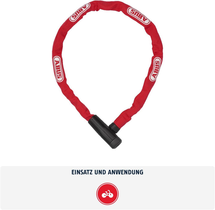 ABUS Kettenschloss Steel-O-Chain 5805K – Fahrradschloss aus Stahl – ABUS-Sicherheitslevel 5 Rot 75 c
