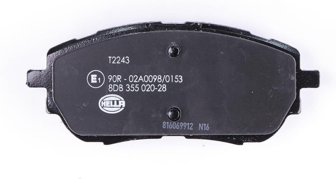 HELLA PAGID 8DB 355 020-281 Bremsbelagsatz - T2243 - Dicke/Stärke: 18.7mm - Bremssystem: Bosch - mit