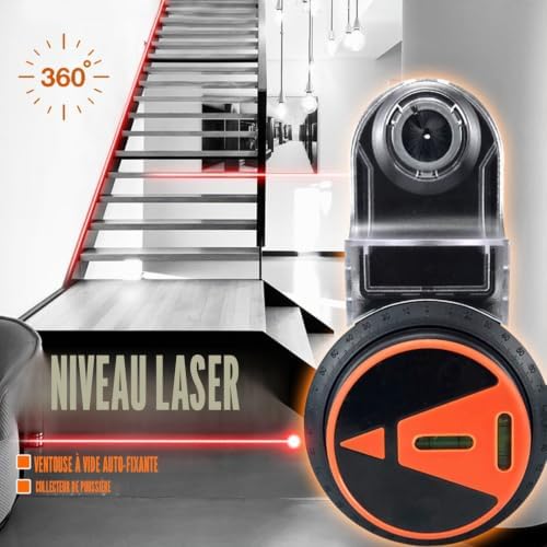 Universal Bohrstaubauffangbehälter mit Lithium-Batterie, Multifunktional, ABS, Schwarz-Orange, 500mA