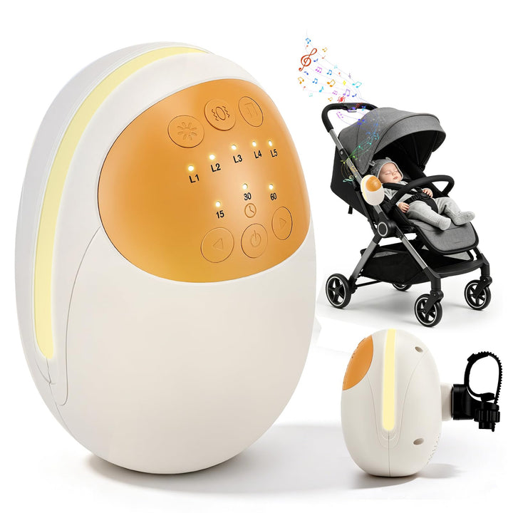 Kinderwagen Schaukler mit 5 Stufen & 1800mAh Akku, elektrischer Kinderwagenschaukler mit Bluetooth L