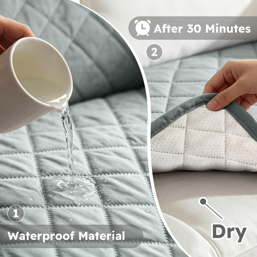 PETCUTE Sofabezug Sofaüberwurf Anti-Rutsch Sofa schonbezug wasserdichtes Sofabezüge Quilted Sofabezü