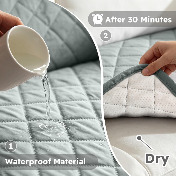 PETCUTE Sofabezug Sofaüberwurf Anti-Rutsch Sofa schonbezug wasserdichtes Sofabezüge Quilted Sofabezü