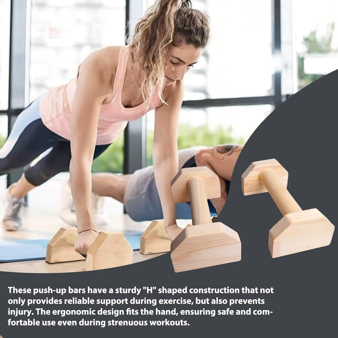 Liegestützgriffe: 2 Stück Kiefernholz Parallettes, Rutschfeste Liegestützgriffe, Push-Up Bars, Yoga,