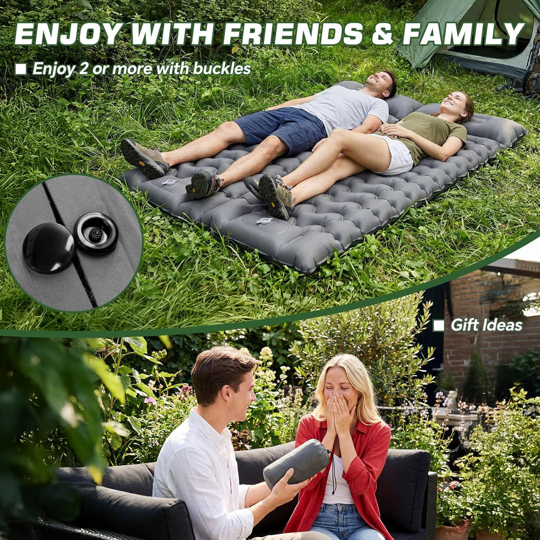 PHYSEN Camping Isomatte mit Aufblasbare & 360° Riemen – Wasserdicht Fusspumpe Luftmatratze für Outdo