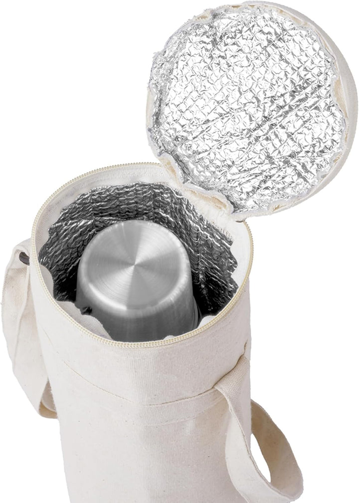 Kühltasche für Wasserflasche zum Umhängen bis 1,5 L Flasche, Reissverschluss und Verstellbarer Schul